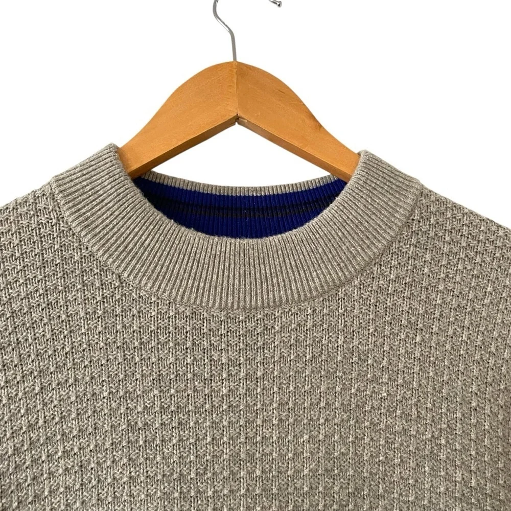 Ted Baker Mens Ovatake Textured Mock Neck Sweater 4 Large Light Brown Classic
